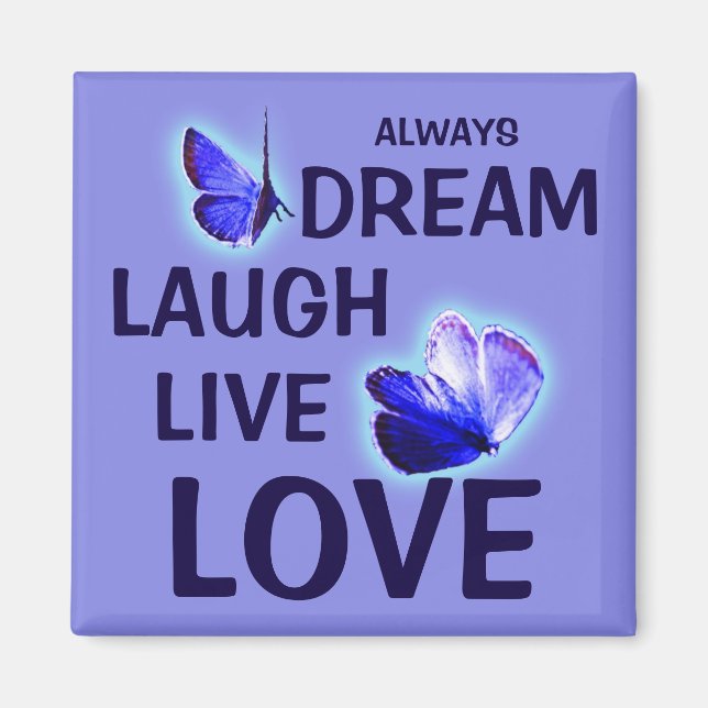 Aimant Dream Lauder Live Love Purple Butterflies (Devant)