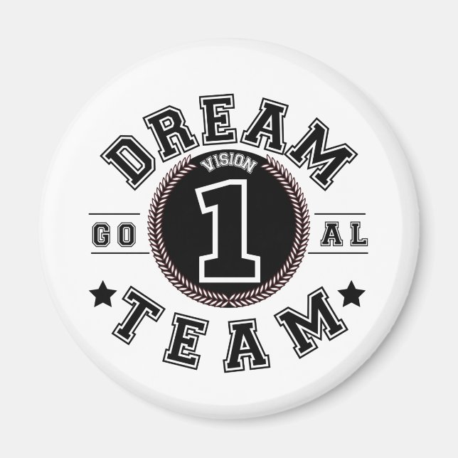Aimant Dream Team One Vision One Goal Teamwork Office (Devant)