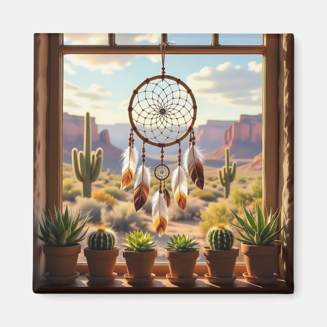 Aimant Dreamcatcher, Desert Canyons, Cacti   (Devant)