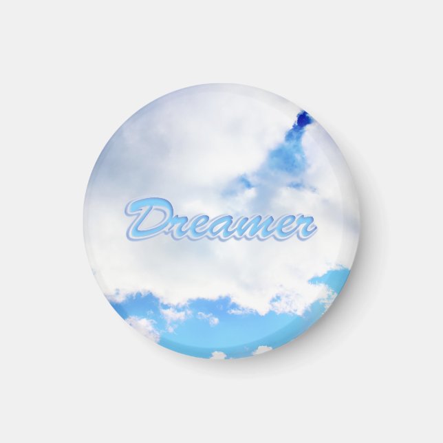 Aimant Dreamer Puffy nuages blancs et ciel bleu (Devant)