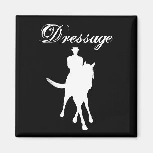 Aimant Dressage Cheval Et Rider Silhouette Dark