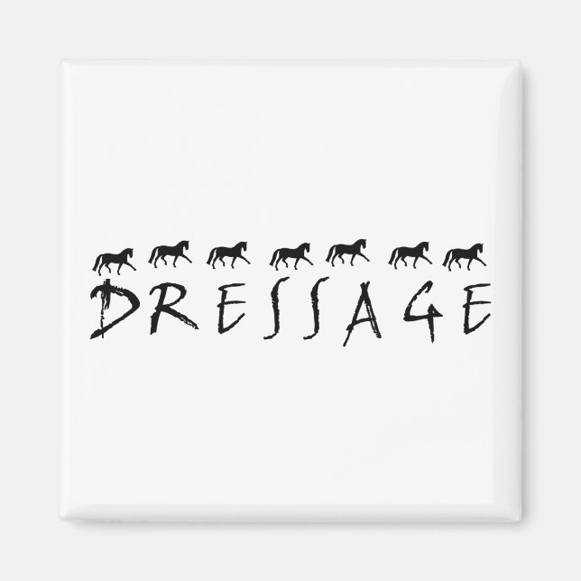 Aimant Dressage (texte et chevaux) (Devant)