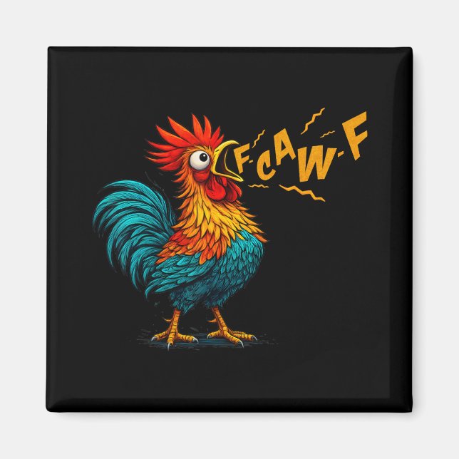 Aimant Dresseur de Coq Drôle Fcawf Poulet F Caw F (Devant)