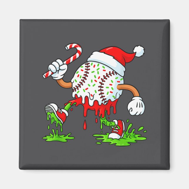 Aimant Dripng Ice Cream Baseball Santa Hat, Xmas Pajama K (Devant)