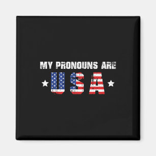 Aimant Drôle 4 juillet Américain - Mes Pronounouns Sont A