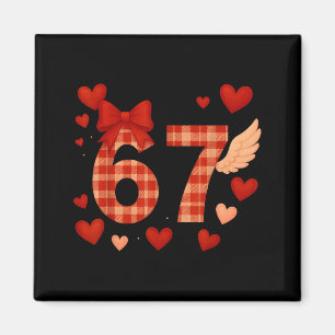 Aimant Drôle 67 à carreaux Saint-Valentin Six Sept Hommes