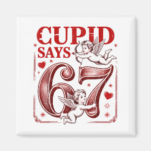 Aimant Drôle 67 Cupidon dit 67 Couple de la Saint-Valenti