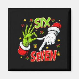 Aimant Drôle 67 Main Santa Noël Six Sept Mème Ados