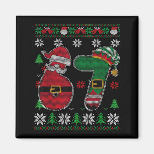 Aimant Drôle 67 Mème 6 7 Sweater Horrible Pour Noël Garço