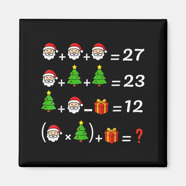 Aimant Drôle 67 Meme Noël Math Professeur Santa Six Sept (Devant)