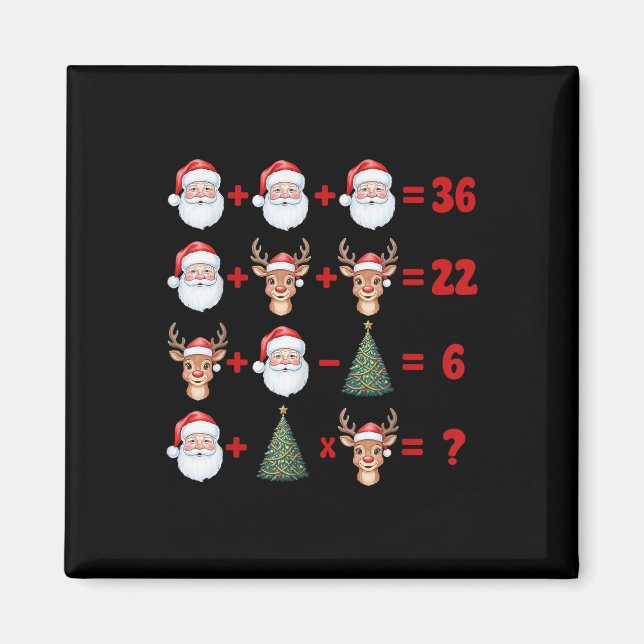 Aimant Drôle 67 Mème Noël Prof de maths Santa Six Sept (Devant)