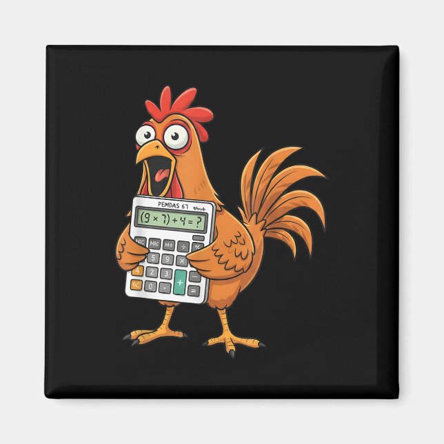 Aimant Drôle 67 Meme Pemdas Prof de Math Six Sept Poulet (Devant)