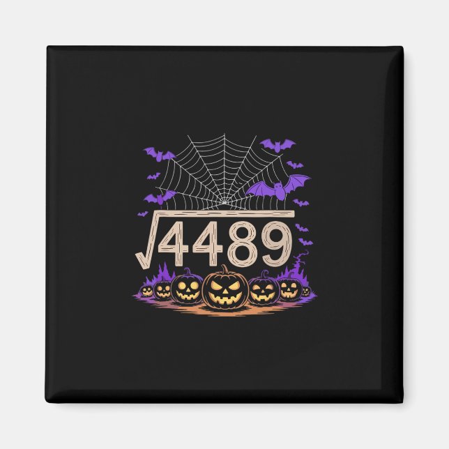 Aimant Drôle 67 Mème Prof de maths 6 7 Halloween Carré Ro (Devant)