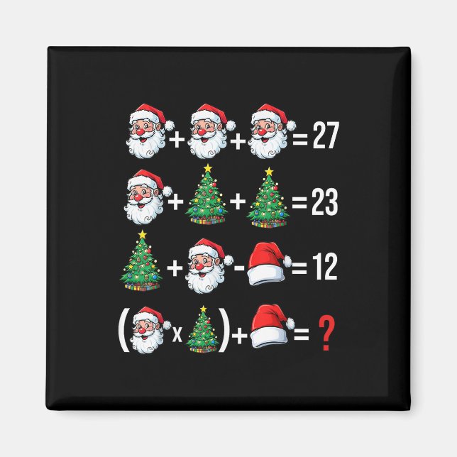 Aimant Drôle 67 Mème Santa Prof de Maths Noël Pyjama  (Devant)