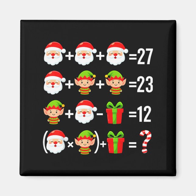 Aimant Drôle 67 Meme Santa Prof de Maths Noël Six Sept (Devant)