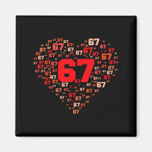 Aimant Drôle 67 Mème Six Sept Cœur Allumettes Couples Val