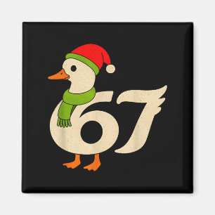 Aimant Drôle 67 Oie Noël 6 7 Meme Canard Chapeau de Père 