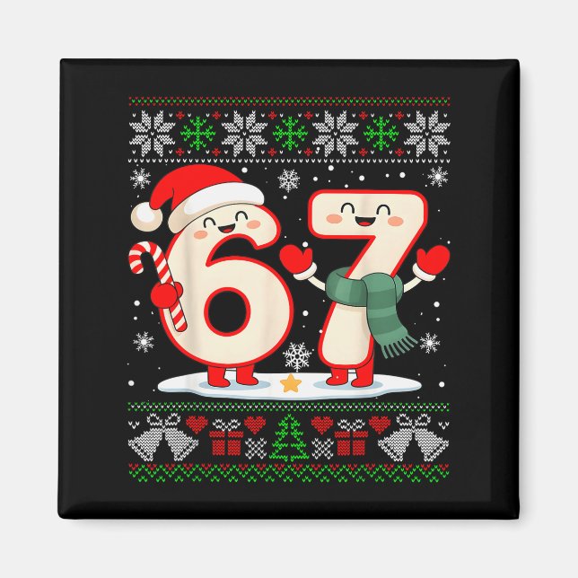 Aimant Drôle 67 Six Sept Mème Brainrot Cringe Noël  (Devant)