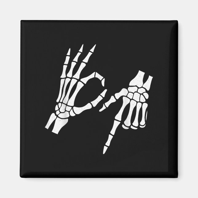 Aimant Drôle 67 Six Sept Mème Halloween Squelette Mains (Devant)