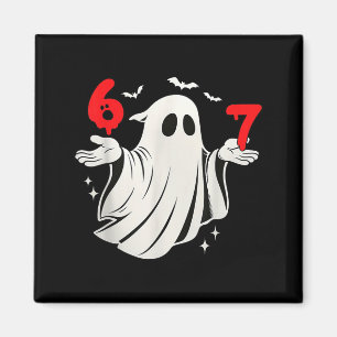 Aimant Drôle 6 7 Six Sept Mème Halloween Humour Fantôme C