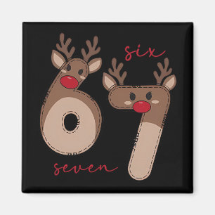 Aimant Drôle 6 7 Six Sept Mème Noël Renne Gen Al