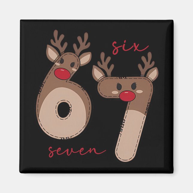 Aimant Drôle 6 7 Six Sept Mème Noël Renne Gen Al (Devant)