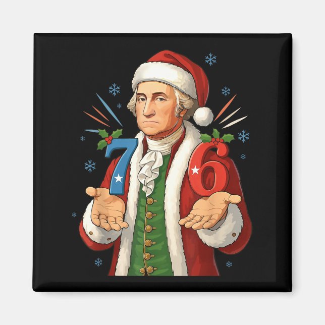 Aimant Drôle 7-6 6-7 George Washington Santa 67 Meme Chri (Devant)