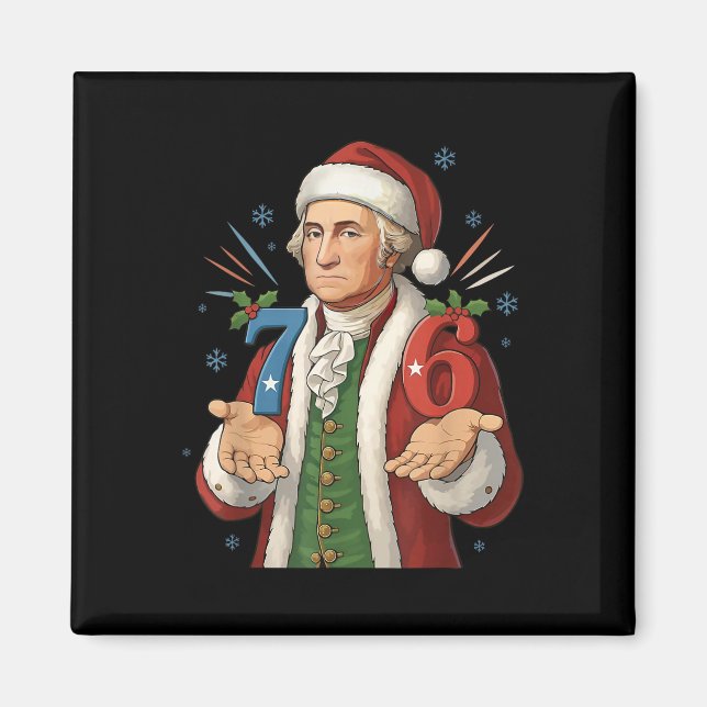 Aimant Drôle 7-6 6-7 George Washington Santa 67 Meme Chri (Devant)