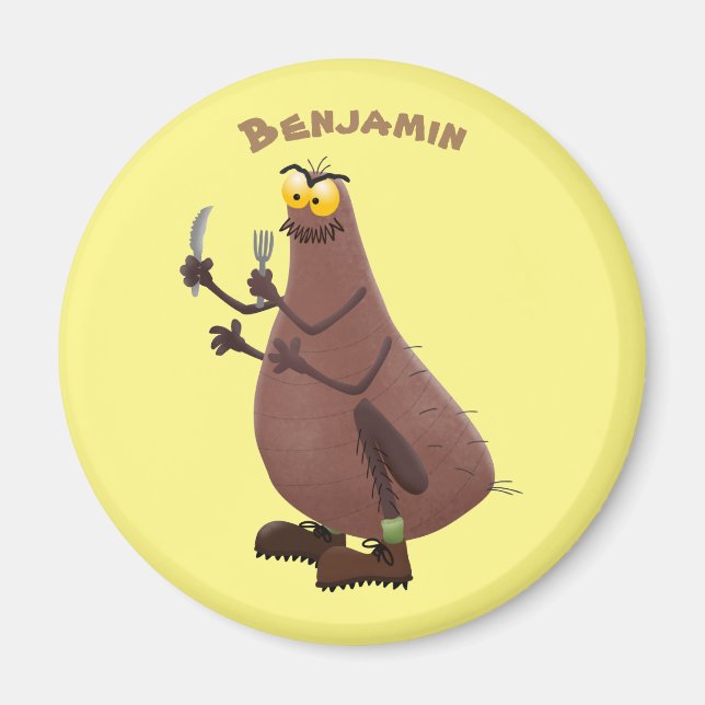 Aimant Drôle affamé pulette affamée dessin animé (Devant)