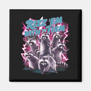 Aimant Drôle Autiste Racoon Autisme Mème Rizz Em Avec