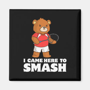 Aimant Drôle Badminton Compétitif Lecteur Ours Smasher