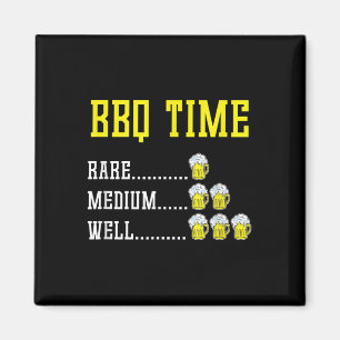 Aimant Drôle Barbecue Timer Bière Boire Cadeau Fumé Viand