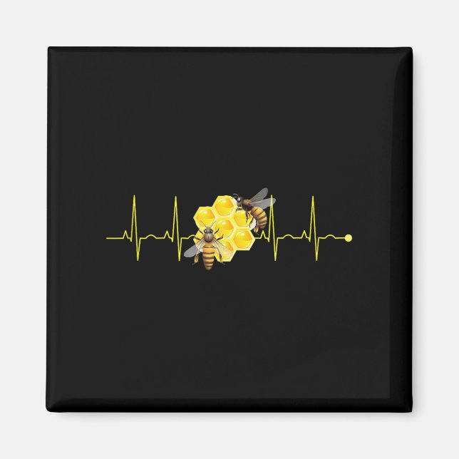 Aimant Drôle Bee Heartbeat Hive Nature Buzzing Insect Lov (Devant)