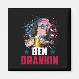 Aimant Drôle Ben Drankin 4 juillet États-Unis Drapeau Hom