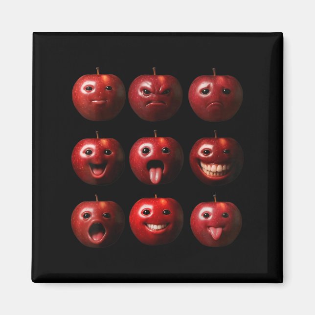 Aimant Drôle Bête Ai Pomme Génération Z Mème Brainrot Hum (Devant)