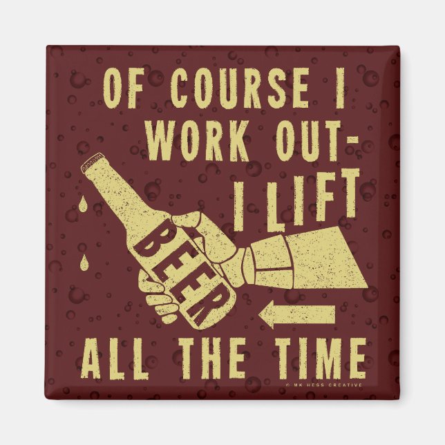 Aimant Drôle Bière Débrouiller l'Humour avec des bulles d (Devant)