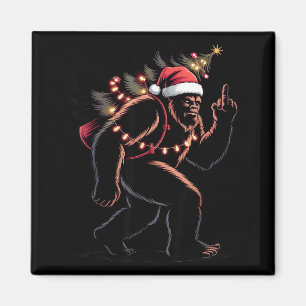 Aimant Drôle Bigfoot Moyen Doigt Noël Sasquatch An