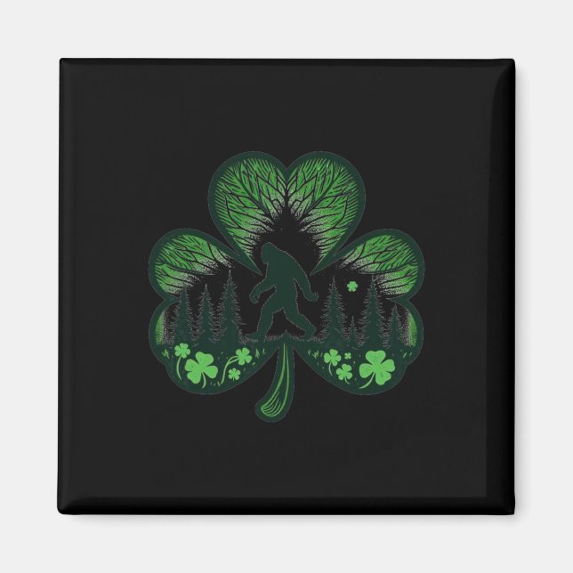 Aimant Drôle Bigfoot Saint-Paddy Saint-Patrick Cool Bi (Devant)