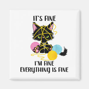 Aimant Drôle Black Cat Art C'est bon Je suis parfait Tout