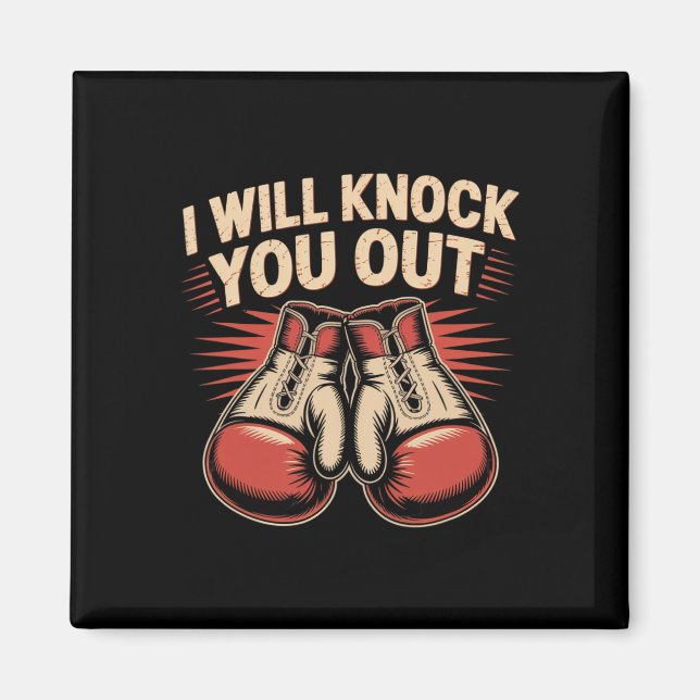 Aimant Drôle Boxer Vous Frapper Les Gants De Boxe Je Saur (Devant)