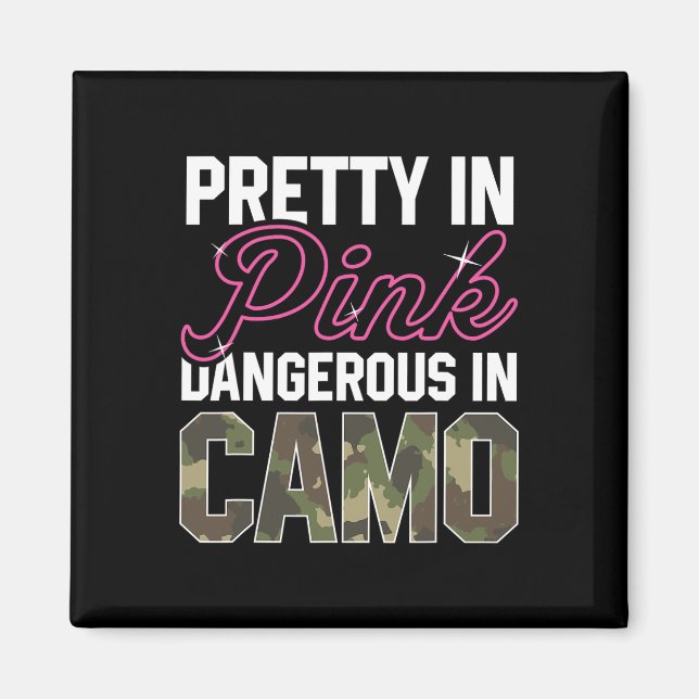 Aimant Drôle Caméléon Rose Graphique Chasse Femmes Cerf B (Devant)