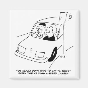 Aimant Drôle Caméra de vitesse Drôle Dit Homme Conduit