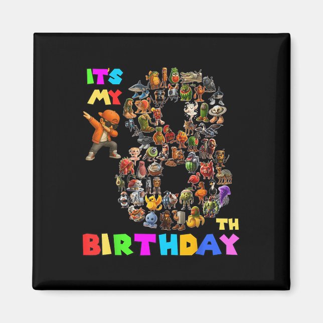Aimant Drôle, c'est mon 8e anniversaire italien Brainrot  (Devant)