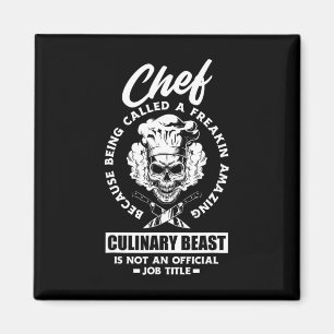 Aimant Drôle Chef Cuisine Extraordinaire Bête Chef Cuisin