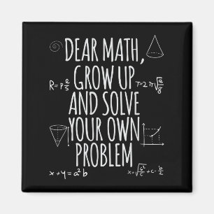 Aimant Drôle Cher Math Grandis Citation Solveur de problè
