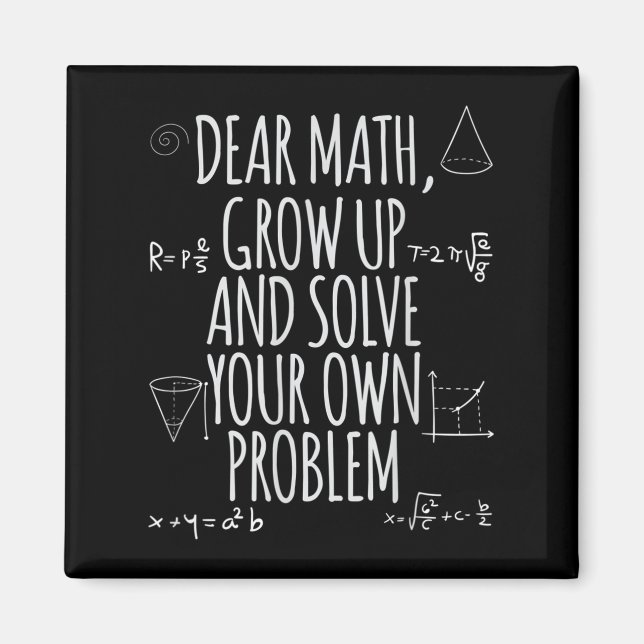 Aimant Drôle Cher Math Grandis Citation Solveur de problè (Devant)