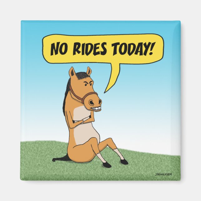 Aimant Drôle cheval en colère (Devant)