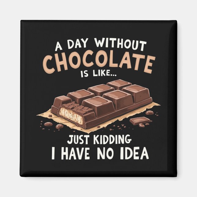 Aimant Drôle Chocolat Dit Une Journée Sans Chocolat Cho (Devant)
