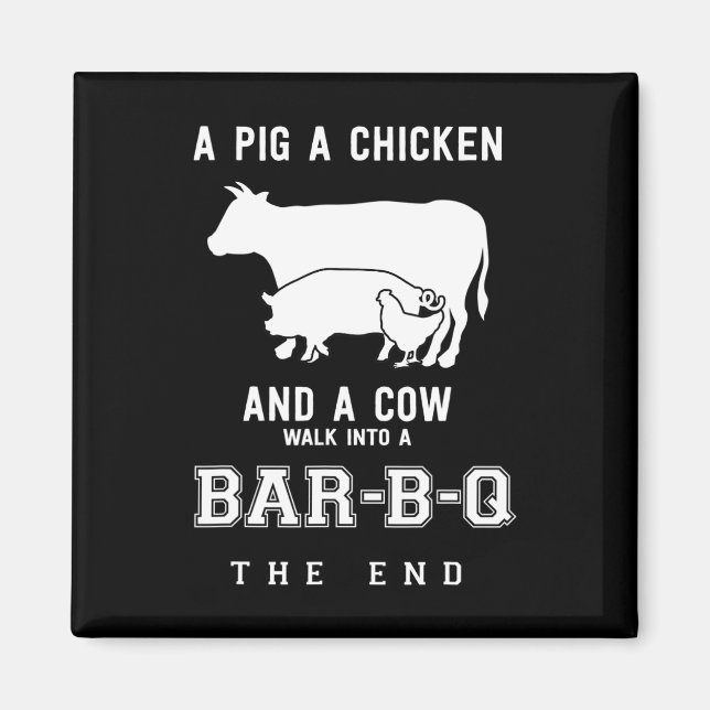 Aimant Drôle Cochon Poulet Vache Histoire De Bbq Master R (Devant)