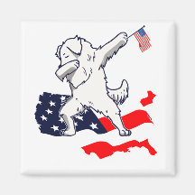 Drôle Dabbing Great Pyrenees sur la carte du drape